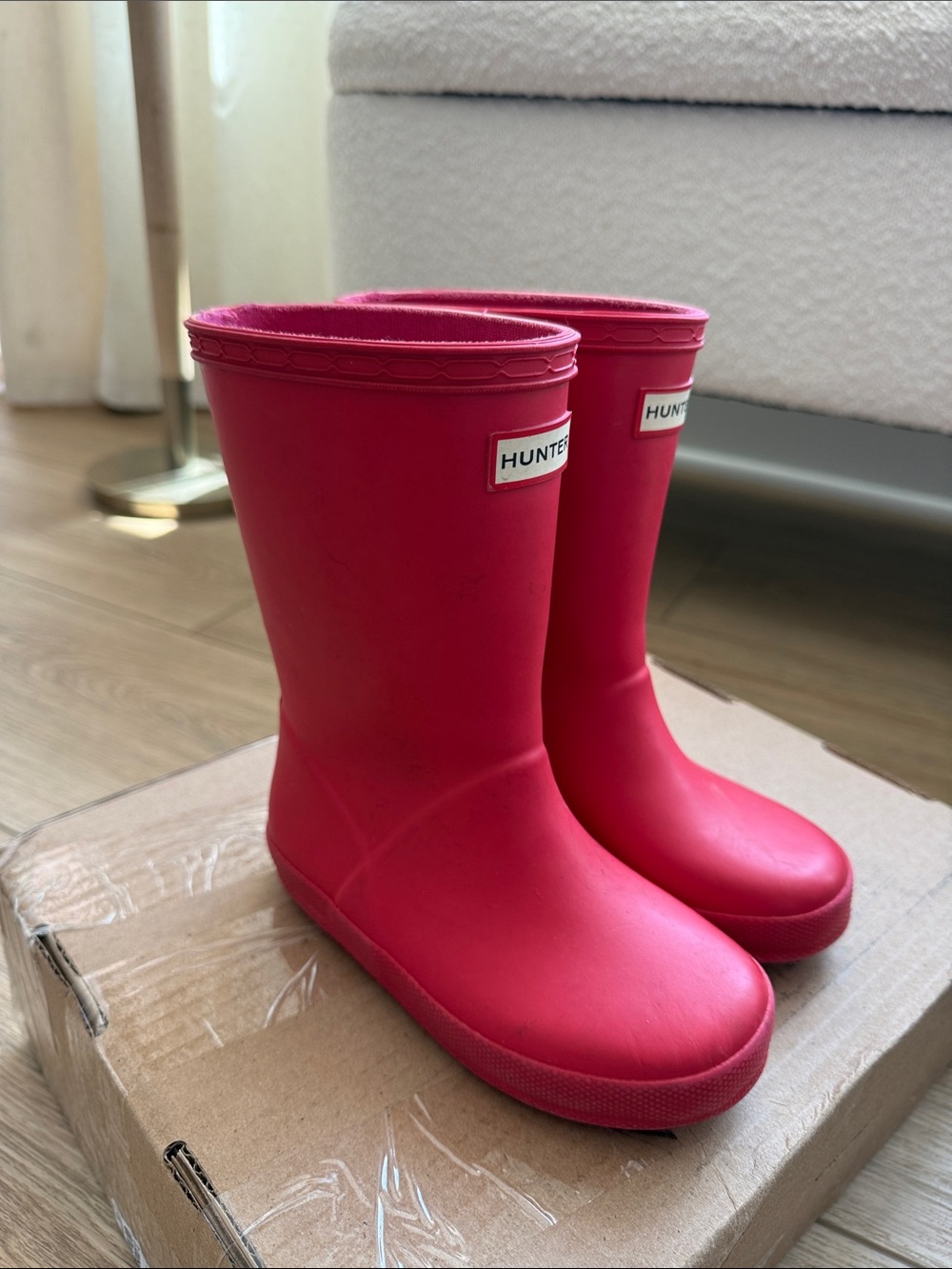 Hunter Kids Pink Classic Rain Boots size 10